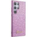 Guess GUHCS24LHGGSHU S24 Ultra S928 fioletowy/purple hardcase Glitter Script