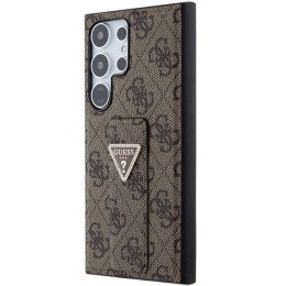 Guess GUHCS24LPGS4TDW S24 Ultra S928 brązowy/brown hardcase Grip Stand 4G Triangle Strass