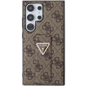 Guess GUHCS24LPGS4TDW S24 Ultra S928 brązowy/brown hardcase Grip Stand 4G Triangle Strass