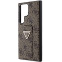 Guess GUHCS24LPGS4TDW S24 Ultra S928 brązowy/brown hardcase Grip Stand 4G Triangle Strass