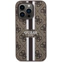 Guess GUHMP15LP4RPSW iPhone 15 Pro 6.1" brązowy/brown hardcase 4G Printed Stripes MagSafe