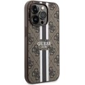 Guess GUHMP15LP4RPSW iPhone 15 Pro 6.1" brązowy/brown hardcase 4G Printed Stripes MagSafe