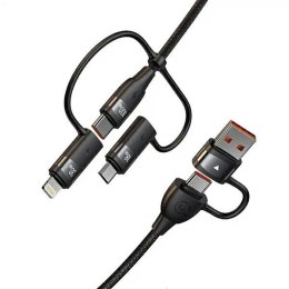 USAMS Kabel U85 2xUSB-C/USB-A 2m 100W PD Fast Charge czarny/black SJ655USB01 (US-SJ655)