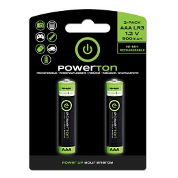 Akumulatorki, AAA (HR03), 1.2V, 900 mAh, Powerton, blistr, 2-pack, zestaw promo 3+1 gratis