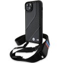 BMW BMHCP15M23PSCCK iPhone 15 Plus / 14 Plus 6.7" czarny/black hardcase M Edition Carbon Stripe & Strap