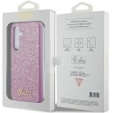 Guess GUHCS24SHGGSHU S24 S921 fioletowy/purple hardcase Glitter Script