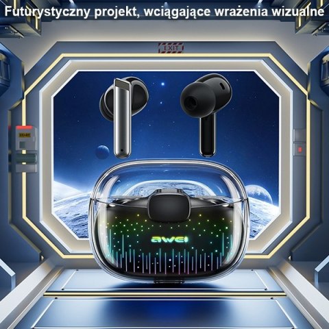 AWEI słuchawki Bluetooth 5.3 T52 Pro2 TWS + stacja dokująca czarny/black