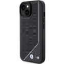 BMW BMHMP15S23PUCPK iPhone 15 / 14 / 13 6.1" czarny/black hardcase Perforated Twisted Line MagSafe