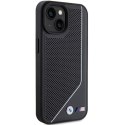 BMW BMHMP15S23PUCPK iPhone 15 / 14 / 13 6.1" czarny/black hardcase Perforated Twisted Line MagSafe