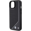 BMW BMHMP15S23PUCPK iPhone 15 / 14 / 13 6.1" czarny/black hardcase Perforated Twisted Line MagSafe