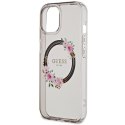 Guess GUHMP15SHFWFCK iPhone 15 / 14 / 13 6.1" czarny/black hardcase IML Flowers Wreatch MagSafe