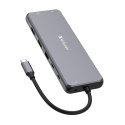 USB (3.2) hub 13-port, 32153, szary, długość przewodu 20 cm, Verbatim, 2x USB C, 6x USB A, 2x HDMI