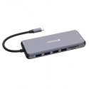 USB (3.2) hub 14-port, 32154, szary, długość przewodu 15cm, Verbatim, 2x USB C, 5x USB A, 2x HDMI, czytnik SD/micro SD