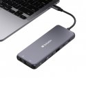 USB (3.2) hub 14-port, 32154, szary, długość przewodu 15cm, Verbatim, 2x USB C, 5x USB A, 2x HDMI, czytnik SD/micro SD