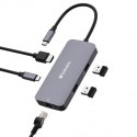 USB (3.2) hub 5-port, 32150, szara, długość przewodu 15cm, Verbatim, 1x USB C, 2x USB A, 1x HDMI