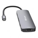 USB (3.2) hub 8-port, 32151, szara, długość przewodu 15cm, Verbatim, 1x USB C, 3x USB A, 2x HDMI, 1x SD 3.0