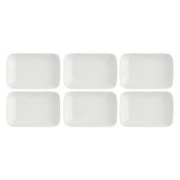 Zestaw 6 miseczek prostokątnych Essenziale New Age - Biały, 11 x 8 cm