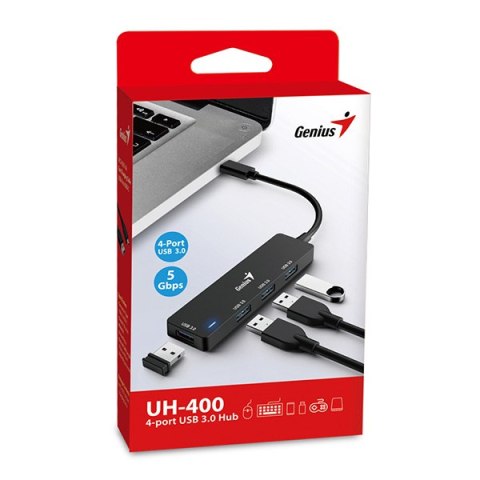 USB (3.0) hub 4-port, czarny, Genius