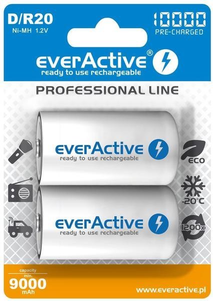 Akumulatorki D / R20 Ni-MH everActive 10000mAh Professional Line (box 2 szt.)