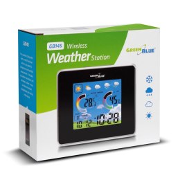 Stacja pogody bezprzewodowa IN/OUT temperatura wilgotność barometr ładowarka USB GreenBlue GB145 black