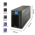 Zasilacz awaryjny UPS, on-line, czysta fala sinusoidalna, 3KVA, 2.4W, LCD, USB