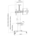 Stojak mobilny do TV 37-70cali, 50kg, 2 półki