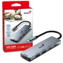 USB (3.0) hub 5-port, UH-500, szary, Genius, 2x USB 3.0,1x HDMI,2x USB-C,Power Delivery 100W