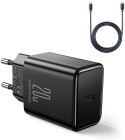 Ładowarka sieciowa Joyroom JR-TCF06 20W PD 3.0 QC 3.0 1x USB-C czarna + kabel