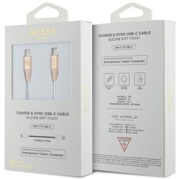 Guess GUCCLALRGDD kabel USB-C - USB-C 1.5m Fast Charging złoty/light gold Ebossed Logo