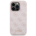 Zestaw Guess GUBPM5P14L4GEMGP iPhone 14 Pro 6.1" hardcase + Powerbank 5000mAh MagSafe różowy/pink 4G Metal Logo