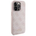 Zestaw Guess GUBPM5P14L4GEMGP iPhone 14 Pro 6.1" hardcase + Powerbank 5000mAh MagSafe różowy/pink 4G Metal Logo