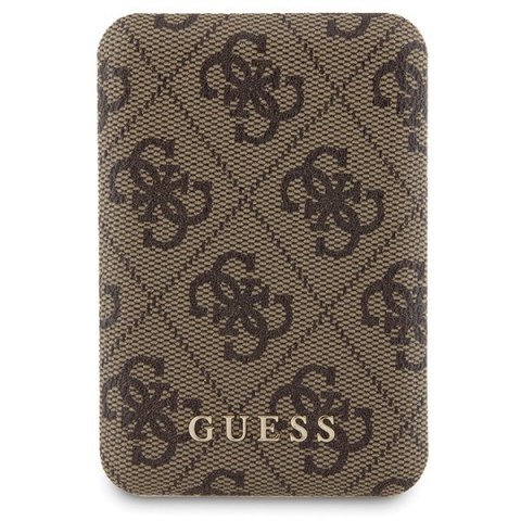 Zestaw Guess GUBPM5P15X4GEMGW iPhone 15 Pro Max 6.7" hardcase + Powerbank 5000mAh MagSafe brązowy/brown 4G Metal Logo