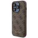 Zestaw Guess GUBPM5P15L4GEMGW iPhone 15 Pro 6.1" hardcase + Powerbank 5000mAh MagSafe brązowy/brown 4G Metal Logo