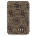 Zestaw Guess GUBPM5P15L4GEMGW iPhone 15 Pro 6.1" hardcase + Powerbank 5000mAh MagSafe brązowy/brown 4G Metal Logo