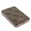 Zestaw Guess GUBPM5P15L4GEMGW iPhone 15 Pro 6.1" hardcase + Powerbank 5000mAh MagSafe brązowy/brown 4G Metal Logo