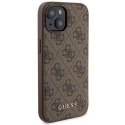 Zestaw Guess GUBPM5P15S4GEMGW iPhone 15 6.1" hardcase + Powerbank 5000mAh MagSafe brązowy/brown 4G Metal Logo