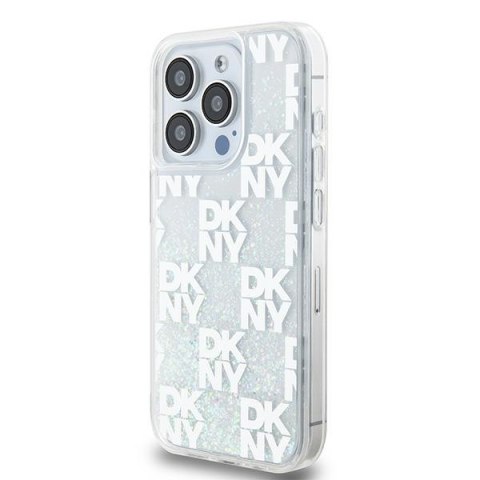 DKNY DKHCP15LLCPEPT iPhone 15 Pro 6.1" biały/white hardcase Liquid Glitter Multilogo