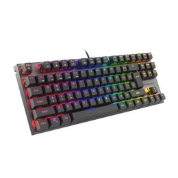 Klawiatura Mechaniczna do Gry Genesis THOR 303 TKL z Podświetleniem RGB LED, Klawiatura Gamingowa, Layout US, Kolor Czarny, Prze