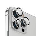 UNIQ Optix Aluminium Camera Lens Protector iPhone 14 Pro 6.1" / 14 Pro Max 6.7" sterling silver szkło na obiektyw aparatu z apli