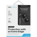 UNIQ Optix Aluminium Camera Lens Protector iPhone 15 6.1" / 15 Plus 6.7" midnight black szkło na obiektyw aparatu z aplikatorem