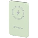 Verbatim, powerbank z ładowaniem bezprzewodowym, 5V, ładowanie telefonu, 32241, 5 000mAh, Mocowanie magnetyczne, zielona