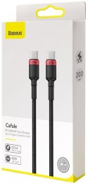 KABEL USB-C -> USB-C Baseus Cafule CATKLF-AL91 200cm 100W 5A PD 2.0 QC 3.0 CZARNY W OPLOCIE