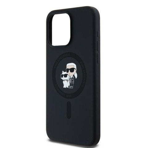 Karl Lagerfeld KLHMP15XSCMKCRHK iPhone 15 Pro Max 6.7" czarny/black hardcase Silicone Karl & Choupette Ring MagSafe
