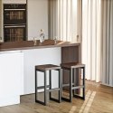 Stołek barowy nowoczesne krzesło barowe taboret metal MDF ModernHome