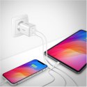 Ładowarka sieciowa USB C 2x18W 3A Power delivery 3.0 QC3.0 Biała