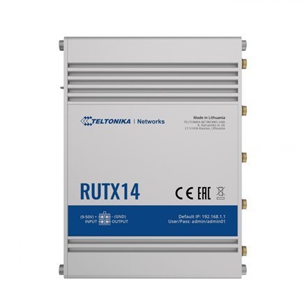 Router LTE Cat 12 | RUTX14 | 802.11ac | 867 Mbit/s | 10/100/1000 Mbit/s | Porty Ethernet LAN (RJ-45) 5 | MU-MiMO Tak | 4G | Typ 