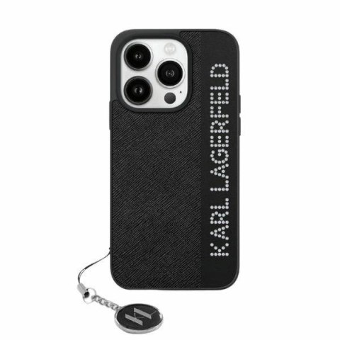 Karl Lagerfeld KLHCP15LPSAKDGCK iPhone 15 Pro 6.1" czarny/black hardcase Saffiano Rhinestones & Charm