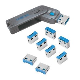 Logilink, Blokada portu USB (1x klucz i 8x zamki), AU0045 | Logilink