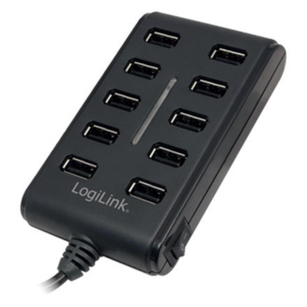 Logilink UA0125 Koncentrator USB 10-portowy USB2.0 z zasilaczem 3,5A, | Logilink