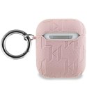 Karl Lagerfeld KLA2PGKIPP AirPods 1/2 cover różowy/pink Monogram Karl Head